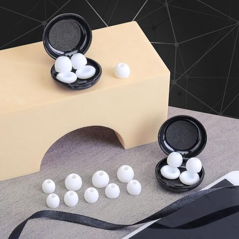 زوجان من سدادات الأذن للنوم وتقليل الضوضاء والحماية من الحساسية وقابلة لإعادة الاستخدام وسدادات أذن عالية الدقة من السيليكون المرن الناعم وسدادات النوم الصامتة للحفلات والسفر والعمل 25-30 ديسيبل، باللون الأبيض in Kuwait