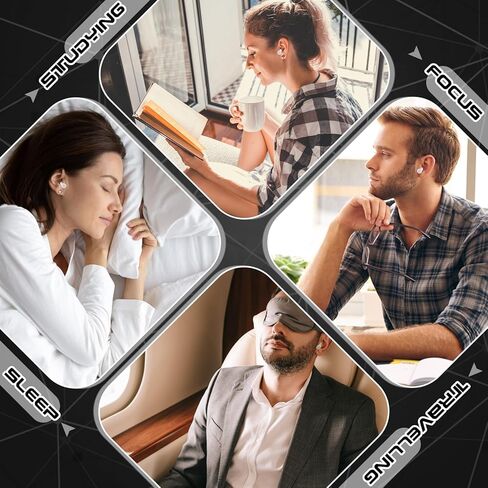 زوجان من سدادات الأذن للنوم وتقليل الضوضاء والحماية من الحساسية وقابلة لإعادة الاستخدام وسدادات أذن عالية الدقة من السيليكون المرن الناعم وسدادات النوم الصامتة للحفلات والسفر والعمل 25-30 ديسيبل، باللون الأبيض in Kuwait