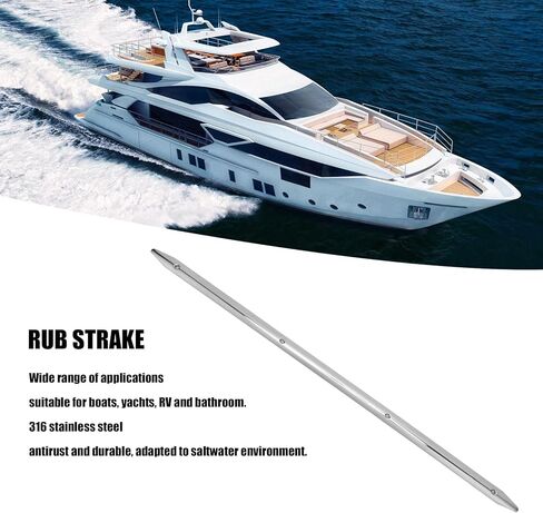 316 Stainless Steel Universal Rub Strake Marine Accessory for Boat Yacht RVs Mooring Lines 650x20mm in Saudi Arabia