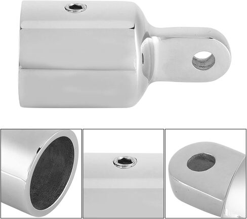 يانيو 4 عبوات 7/8 بوصة بيميني غطاء نهاية العين العلوي يناسب 7/8 بوصة O.D. أنابيب مستديرة، أجهزة بحرية من الفولاذ المقاوم للصدأ 316، تجهيزات علوية لمظلة القارب بيميني مع مفتاح سداسي على شكل حرف L in Kuwait