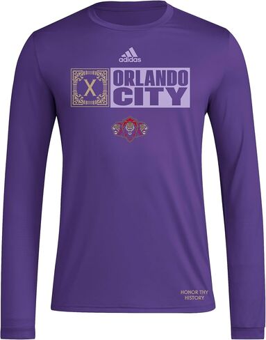 تيشيرت Orlando City Sc للرجال بأكمام طويلة قبل المباراة من أديداس in Saudi Arabia