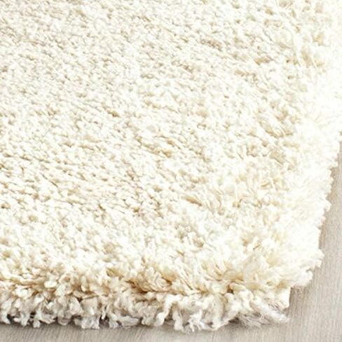 سجادة SAFAVIEH California Shag Collection - 2'3" x 5'، بيضاء، غير قابلة للتساقط وسهلة العناية، سميكة 2 بوصة مثالية للمناطق ذات حركة المرور العالية في المدخل، غرفة المعيشة، غرفة النوم (SG151-1010) in Saudi Arabia