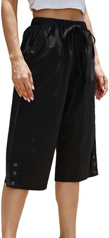 WROLEM Women Capri Yoga Pants Drawstring 701 Pants for Summer in Saudi Arabia
