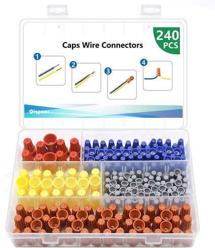 240 Pcs Electrical Wire Connectors Screw Terminals - Twist Nuts Caps Wire Connection, Spring Insert Assortment kit in Saudi Arabia