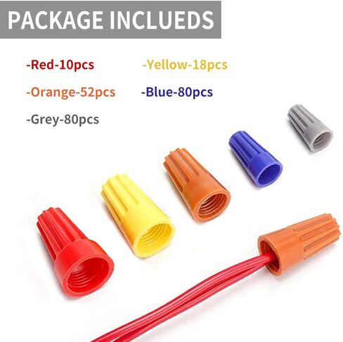 240 Pcs Electrical Wire Connectors Screw Terminals - Twist Nuts Caps Wire Connection, Spring Insert Assortment kit in Saudi Arabia