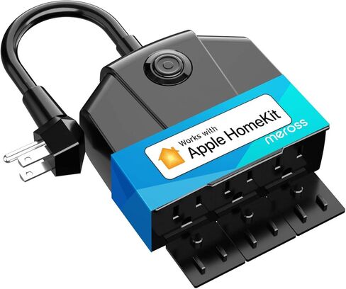 قابس ذكي خارجي من Meross، منفذ واي فاي خارجي مع 3 مقابس مستقلة متوافقة مع Apple Homekit وAlexa وSmartThings وجهاز التحكم عن بعد والصوت ومؤقت، 2.4 جيجا هرتز فقط in Kuwait