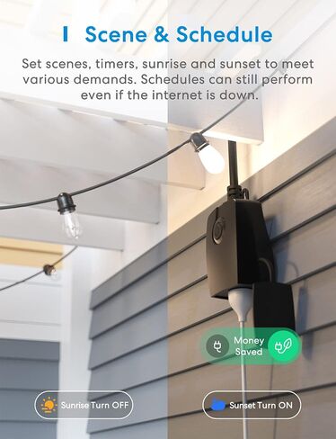 meross Outdoor Smart Plug, Outdoor Wi-Fi Outlet with 3 Independent Sockets Compatible with Apple Homekit, Alexa and SmartThings, Voice & Remote Control, Timer, 2.4 GHz only in Saudi Arabia
