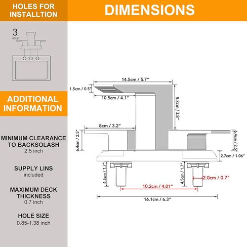 BESy حوض الحمام الأسود Facuet 4 بوصة صنبور الحمام المركزي مع استنزاف المنبثقة ماتي صنبور الحمام الأسود 2 مقابض 3 فتحات مع خراطيم إمدادات cuPC، شنت سطح السفينة in Kuwait