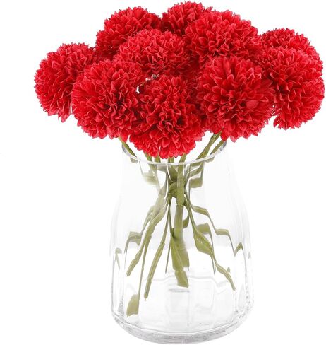 12 Pcs Artificial Chrysanthemums Flowers Patriotic Flowers 4th of July Fake Mums Flowers Silk Red White Blue Flower for Home Decor Indoor Memorial Day Table Centerpiece (12, Red White Blue) in Saudi Arabia