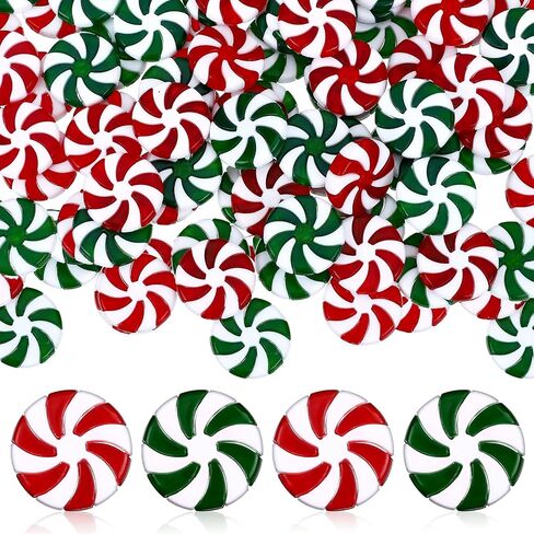 120 Pcs 25 mm Christmas Candy Cane Peppermint Ornaments for Christmas Tree Fake Candy Candy Decorations Candy Decor Candy Christmas Ornaments Candy Cane Craft for DIY Crafts (Mixed Color) in Saudi Arabia
