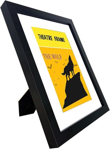 4 Packs,Theatre bill Frame with Real Glass,Black Theatre Frame,Holds 5.5x8.5 inch Media with Installed Hanger and Easel (4, Black Frame) in Saudi Arabia