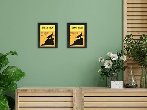 4 Packs,Theatre bill Frame with Real Glass,Black Theatre Frame,Holds 5.5x8.5 inch Media with Installed Hanger and Easel (4, Black Frame) in Saudi Arabia