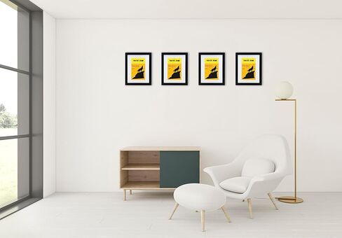 4 Packs,Theatre bill Frame with Real Glass,Black Theatre Frame,Holds 5.5x8.5 inch Media with Installed Hanger and Easel (4, Black Frame) in Saudi Arabia
