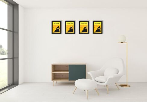 4 Packs,Theatre bill Frame with Real Glass,Black Theatre Frame,Holds 5.5x8.5 inch Media with Installed Hanger and Easel (4, Black Frame) in Saudi Arabia