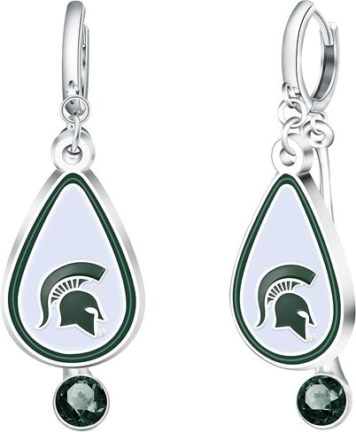 NCAA Michigan State Spartans Rhinestone Teardrop Earrings in Saudi Arabia
