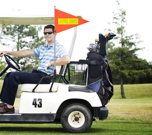 Golf Cart Flag Pole Reflective Orange Safety Flag 8.7 x 11.8 Inch Golf Cart Accessories 47.2 Inch Telescopic Pole Golf Cart Flag Mount Wheelchairs High Visibility Safety Flag in Saudi Arabia