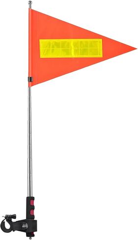 Golf Cart Flag Pole Reflective Orange Safety Flag 8.7 x 11.8 Inch Golf Cart Accessories 47.2 Inch Telescopic Pole Golf Cart Flag Mount Wheelchairs High Visibility Safety Flag in Saudi Arabia