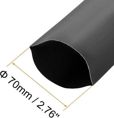 TOP-VIGOR 30mm Heat Shrink Tubing, 1M Length Heat Shrink Sleeving, 1.8:1 Ratio Adhesive-Lined Heat Shrink Tube for Electrical Insulation, Repairs, Wrap Cable, Wire Connectors, Black in Saudi Arabia