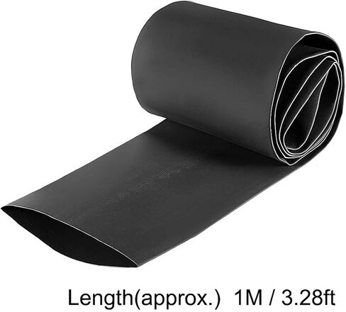 TOP-VIGOR 30mm Heat Shrink Tubing, 1M Length Heat Shrink Sleeving, 1.8:1 Ratio Adhesive-Lined Heat Shrink Tube for Electrical Insulation, Repairs, Wrap Cable, Wire Connectors, Black in Saudi Arabia