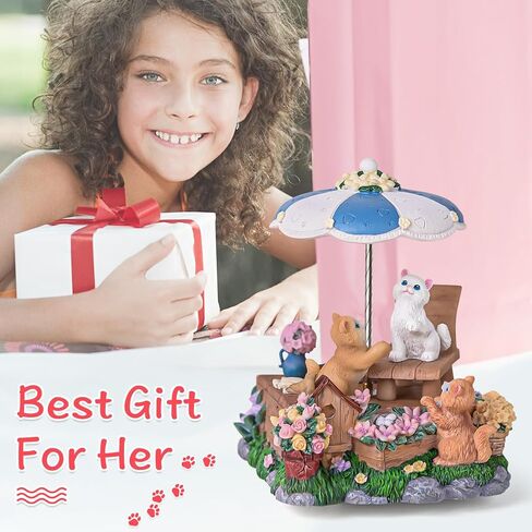 Cat Music Box Gift for Cat Lovers, Cats Under The Umbrella, Kitty Gift for Wife Girlfriend Daughter Girls Women Birthday Anniversary Valentine Chridtmas Present Play What A Wonderful World in Kuwait