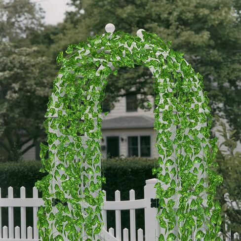 GTIDEA Fake Vines, 12 Pack 84 Feet Artificial Hanging Plants Silk Green Leaf Garlands Home Office Garden Outdoor Wall Greenery Cover Jungle Party Decoration in Saudi Arabia