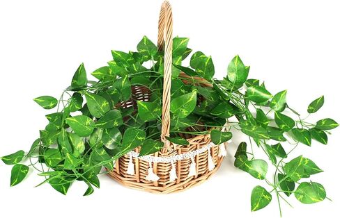 GTIDEA Fake Vines, 12 Pack 84 Feet Artificial Hanging Plants Silk Green Leaf Garlands Home Office Garden Outdoor Wall Greenery Cover Jungle Party Decoration in Saudi Arabia