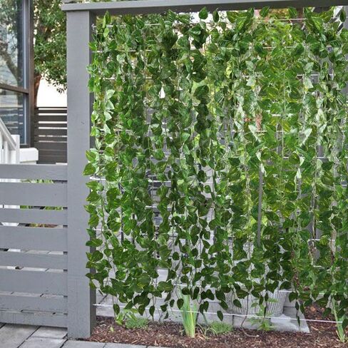 GTIDEA Fake Vines, 12 Pack 84 Feet Artificial Hanging Plants Silk Green Leaf Garlands Home Office Garden Outdoor Wall Greenery Cover Jungle Party Decoration in Saudi Arabia