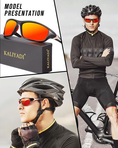 نظارات شمسية مستقطبة من KLAIYADI للرجال والنساء، نظارات شمسية رياضية مع حماية من الأشعة فوق البنفسجية للاستخدام في الهواء الطلق in Kuwait