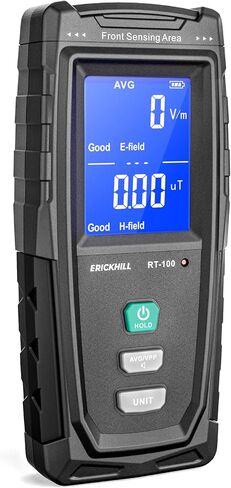 كاشف ERICKHILL EMF، كاشف إشعاع المجال الكهرومغناطيسي الرقمي القابل لإعادة الشحن، جهاز قياس EMF رقمي LCD محمول باليد، جهاز اختبار رائع لفحص EMF المنزلي، المكتب، صيد الأشباح (RF غير متضمن) in Kuwait