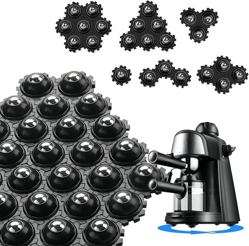 24Pcs Self Adhesive Caster Wheels DIY Connected Small Appliance Rollers for Kitchen, 360°Rotation Mini Casters Stainless Steel Rollers, Universal Swivel Wheels for Coffee Maker Storage Box Bins Black in Kuwait