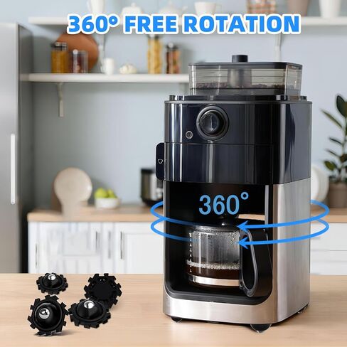 24Pcs Self Adhesive Caster Wheels DIY Connected Small Appliance Rollers for Kitchen, 360°Rotation Mini Casters Stainless Steel Rollers, Universal Swivel Wheels for Coffee Maker Storage Box Bins Black in Kuwait