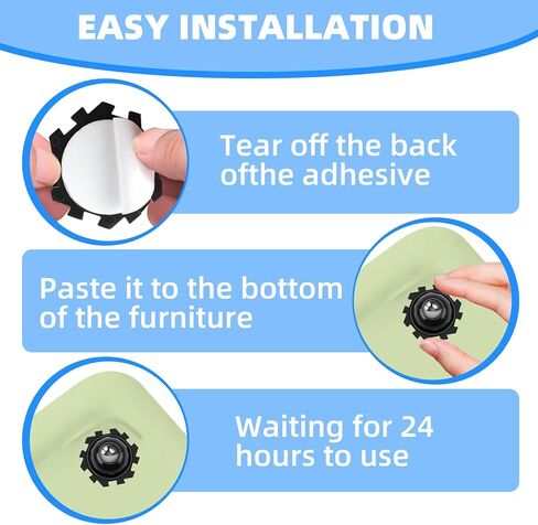 24Pcs Self Adhesive Caster Wheels DIY Connected Small Appliance Rollers for Kitchen, 360°Rotation Mini Casters Stainless Steel Rollers, Universal Swivel Wheels for Coffee Maker Storage Box Bins Black in Kuwait