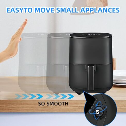 24Pcs Self Adhesive Caster Wheels DIY Connected Small Appliance Rollers for Kitchen, 360°Rotation Mini Casters Stainless Steel Rollers, Universal Swivel Wheels for Coffee Maker Storage Box Bins Black in Kuwait