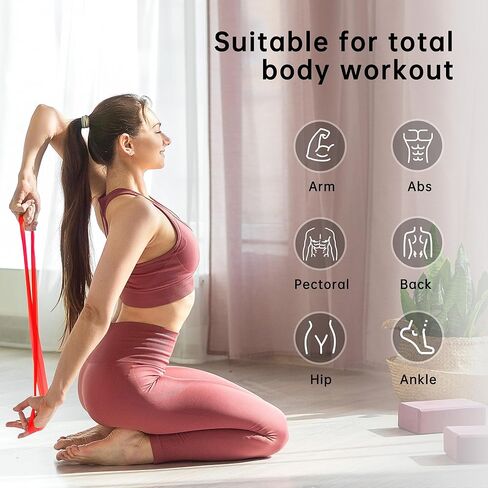 أربطة مقاومة للتمرين، 5 مجموعات من أربطة التمدد لليوجا وتدريبات القوة in Kuwait