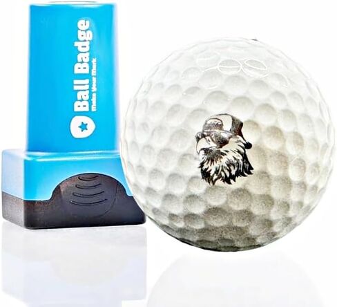 Ball Badge - Golf Ball Stamp, Self-Inking Golf Ball Stamper, Golf Ball Marker, Reusable Golf Ball Marking Tool to Identify Golf Balls, Reusable Ink Stamp for Golf Balls (Bald Eagle Trucker Hat) in Kuwait