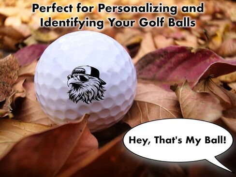 Ball Badge - Golf Ball Stamp, Self-Inking Golf Ball Stamper, Golf Ball Marker, Reusable Golf Ball Marking Tool to Identify Golf Balls, Reusable Ink Stamp for Golf Balls (Bald Eagle Trucker Hat) in Kuwait