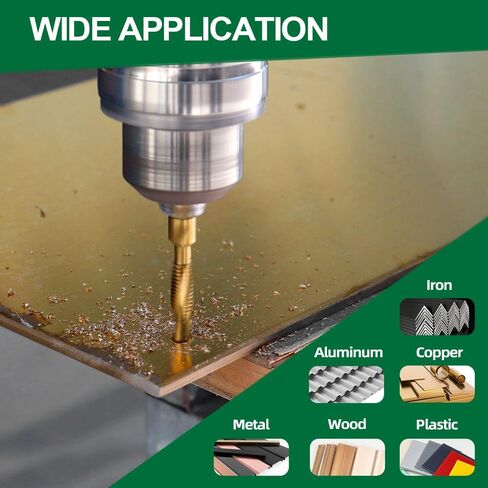 HSS Tap Bit Set - 13pcs SAE/Metric Combination Drill Tap for Drilling, Tapping, Countersinking, Titanium Combination Drill with Quick Change Shank Extension Rod Fixed on Tapping Machine in Saudi Arabia