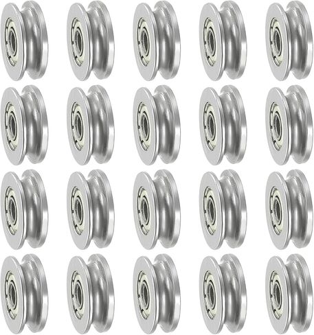 PATIKIL V-Groove Bearing, 20 Pack 3x12x4mm V Groove Guide Pulley Carbon Steel Sealed Ball Bearings Rail Roller Bearing Wheel for Track Liner Motion System in Saudi Arabia