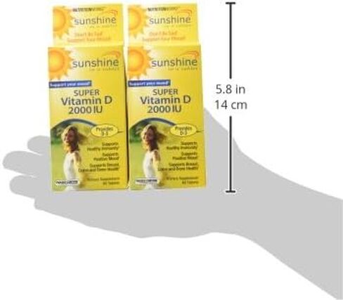 Windmill Health Products Sunshine Vitamin D-3 2000IU عظام صحية وقوية، 60 قرصًا (عبوة من 2)، N6700 in Kuwait
