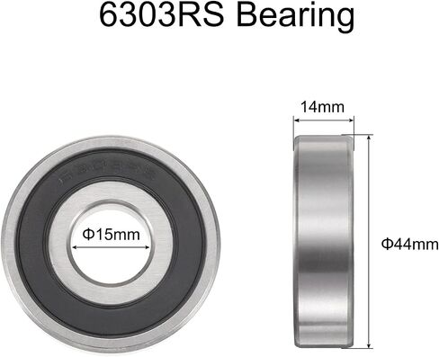 uxcell 2pcs 6303-2RS Bearing 17x47x14mm, Chrome Steel Double Rubber Seals Precision Bearing, Lubricated Deep Groove Ball Bearings, P6 (ABEC 3) in Saudi Arabia