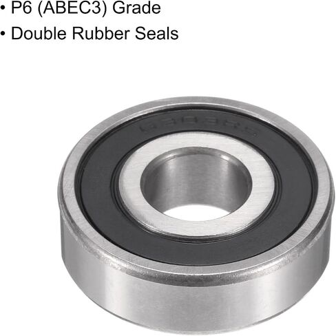 uxcell 2pcs 6303-2RS Bearing 17x47x14mm, Chrome Steel Double Rubber Seals Precision Bearing, Lubricated Deep Groove Ball Bearings, P6 (ABEC 3) in Saudi Arabia