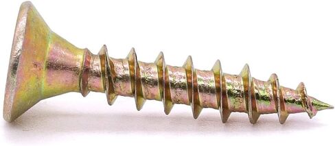 M4 x 25mm (100 PCS) Flat Phillips Head Wood Screws Countersunk Head Drywall Clipboard Screw Phillips Drive Yellow Zinc Plated Wood Interior Construction Projects Metal Screw in Saudi Arabia