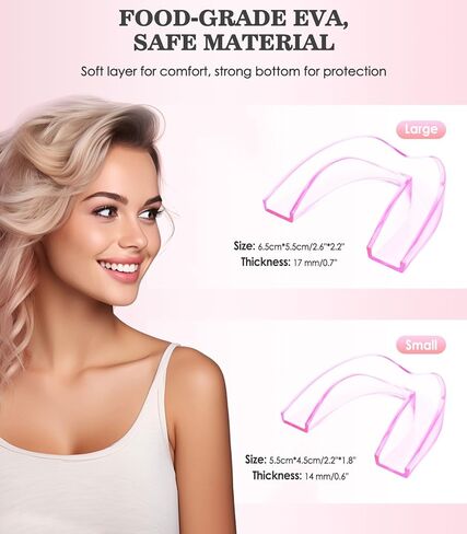 Mouth Guard for Grinding Teeth at Night,Mouth Guard for Sleeping, Mouthguards for Grinding of Teeth, Night Guards for Teeth Grinding- with 2 x 5X Mirror Mouth Guard Case (4 Pack/2 Size) in Kuwait