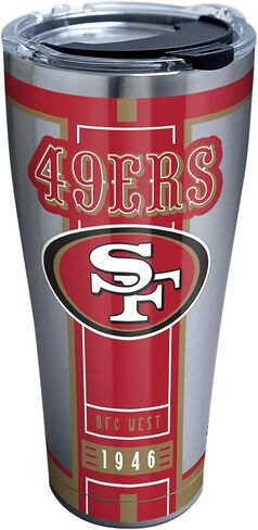 كوب Tervis ذو الجدران الثلاثية NFL Buffalo Bills المعزول يحافظ على المشروبات باردة وساخنة، 30oz - الفولاذ المقاوم للصدأ، Touchdown in Saudi Arabia