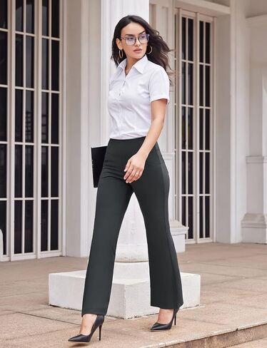 Houmous Women's Bootcut Dress Yoga Pants with Pockets High Waist Stretch Casual Pull On Work Pants for Office Business in Saudi Arabia