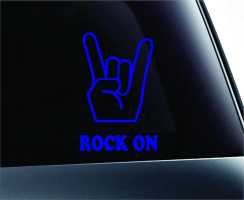 Rock On! Music Symbol Text Decal Family Love Car Truck Sticker Window (White) in Saudi Arabia