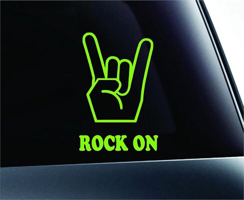 Rock On! Music Symbol Text Decal Family Love Car Truck Sticker Window (White) in Saudi Arabia