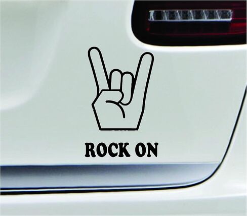 Rock On! Music Symbol Text Decal Family Love Car Truck Sticker Window (White) in Saudi Arabia