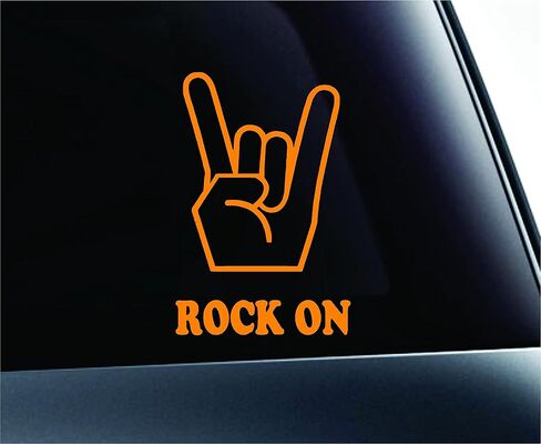 Rock On! Music Symbol Text Decal Family Love Car Truck Sticker Window (White) in Saudi Arabia