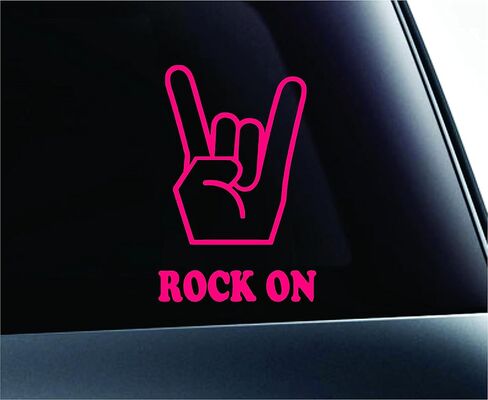 Rock On! Music Symbol Text Decal Family Love Car Truck Sticker Window (White) in Saudi Arabia